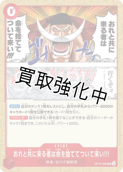 画像1: おれと共に来る者は命を捨ててついて来い!!! 【UC】【赤】【OP16-020】 (1)